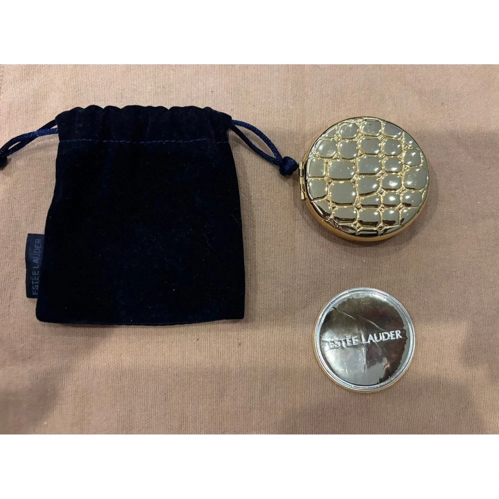 Estee Lauder Lucidity Gold Croc Embossed Compact Translucent Powder 06